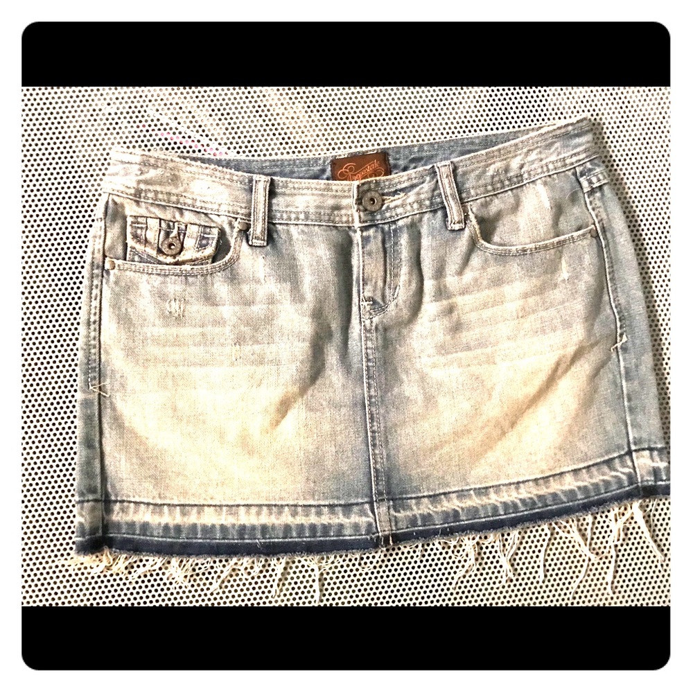 Vintage Retro Aeropostle light blue jean mini skirt
